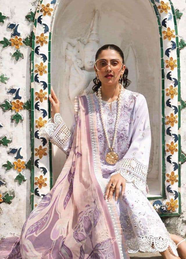 Mushq Light Purple Pure Lawn Chikankari Embroidery Collection