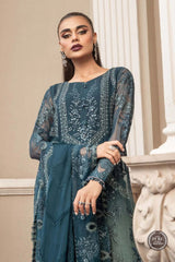 Maria B Blue Formal Collection Chiffon Dress