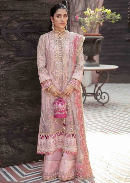 Afrozeh Pink Formal Collection Organza Dress 3pc