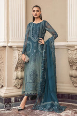 Maria B Blue Formal Collection Chiffon Dress