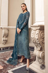 Maria B Blue Formal Collection Chiffon Dress