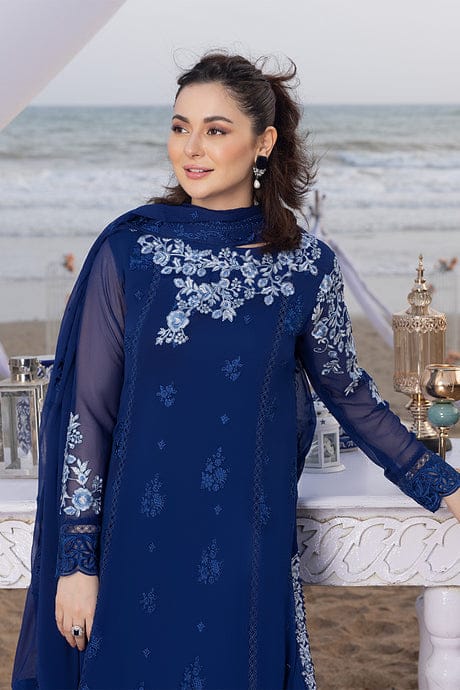 Azure Blue Formal Collection Embroidery Chiffon Fabric 3