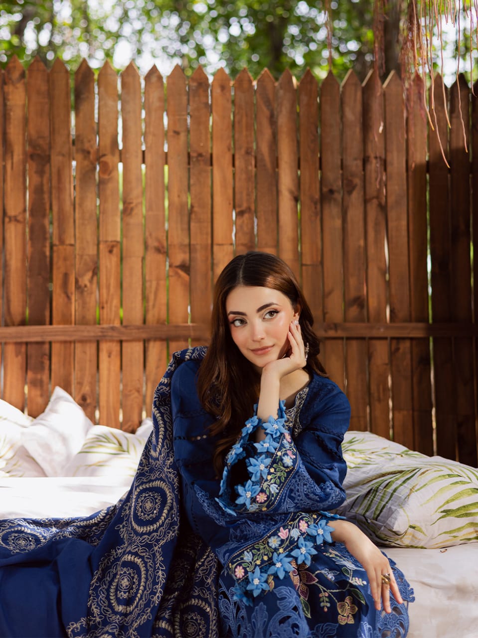 Parishay Blue Khaddar Winter Collection 3piece Unsitched