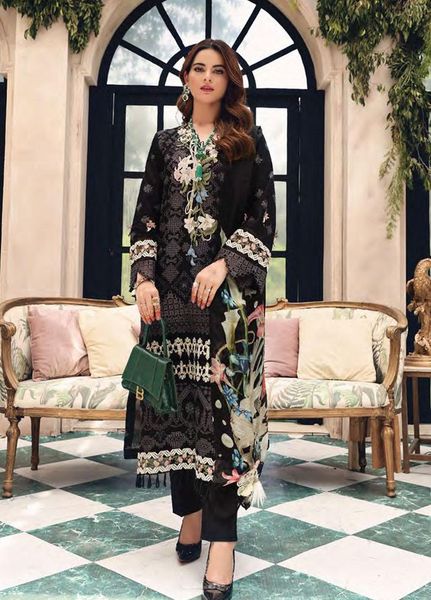 Adan Libas Black Embroidery Dress Lawn Chikankari 3pc
