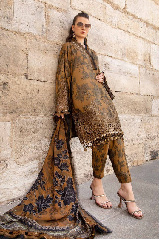 Maria B Mustard New Arrival Embroidery Dress Mid Summer Collection