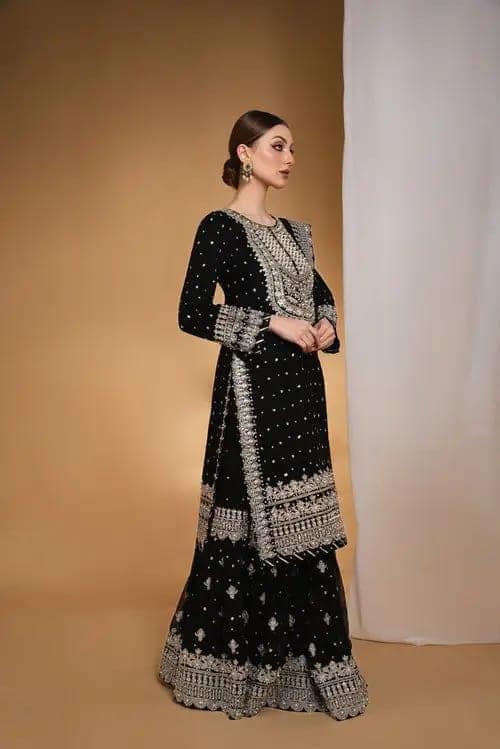 Asim Jofa Black & Silver Chiffon Formal Collection