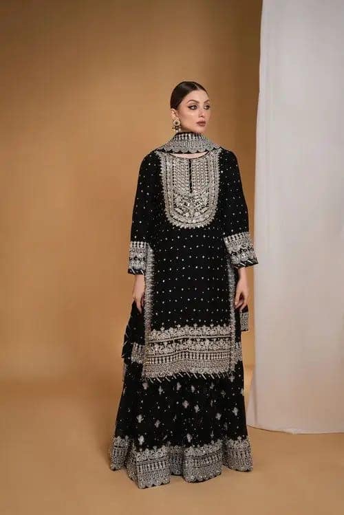 Asim Jofa Black & Silver Chiffon Formal Collection