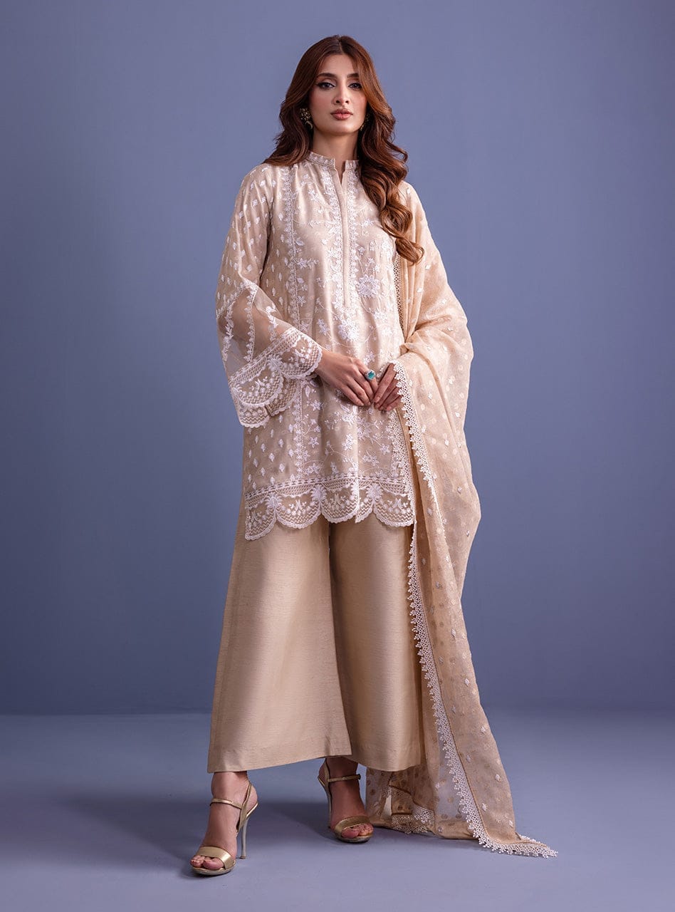 Zainab Chottani Skin Chiffon Dress Formal Collection 3pc