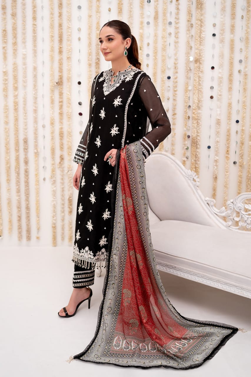 So Kamal Chiffon Black New Arrival Formal Collection 3pc