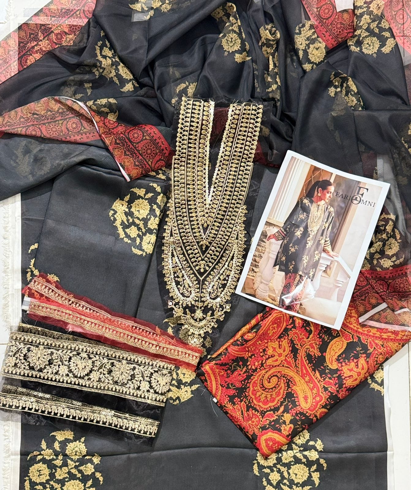 Sapphire Silk Digital Print Embroidery Party Wear Collection 3pc