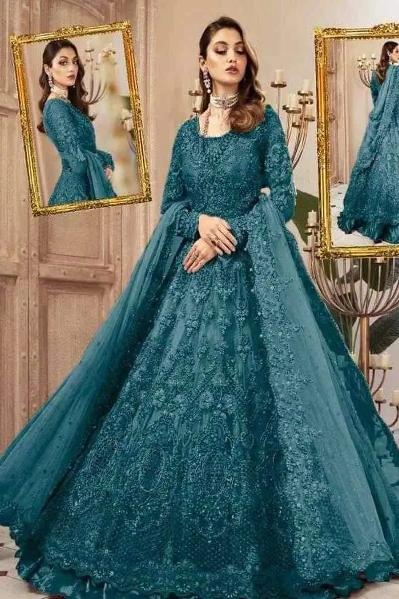 Maria B Zink Wedding Collection Bridal Maxi Soft Net Fabric