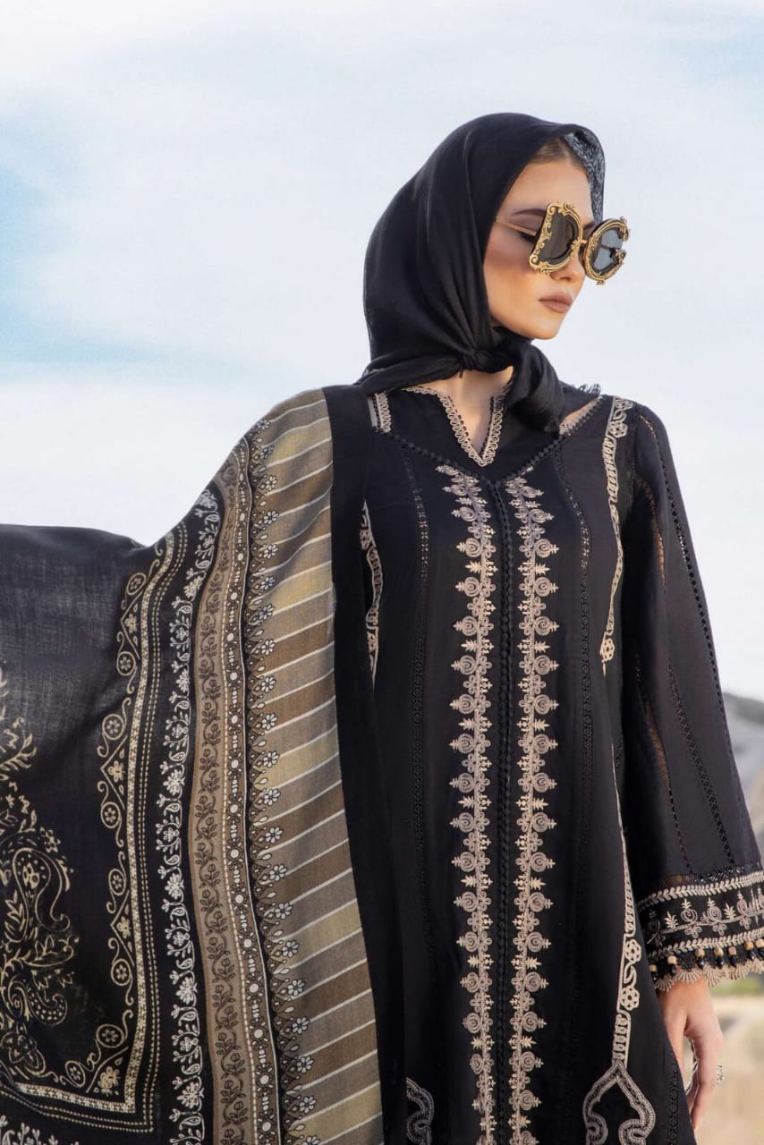 Maria B Black Luxury Lawn Embroidery Collection