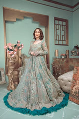 Zaha Sky Blue Wedding Collection Soft Net Maxi