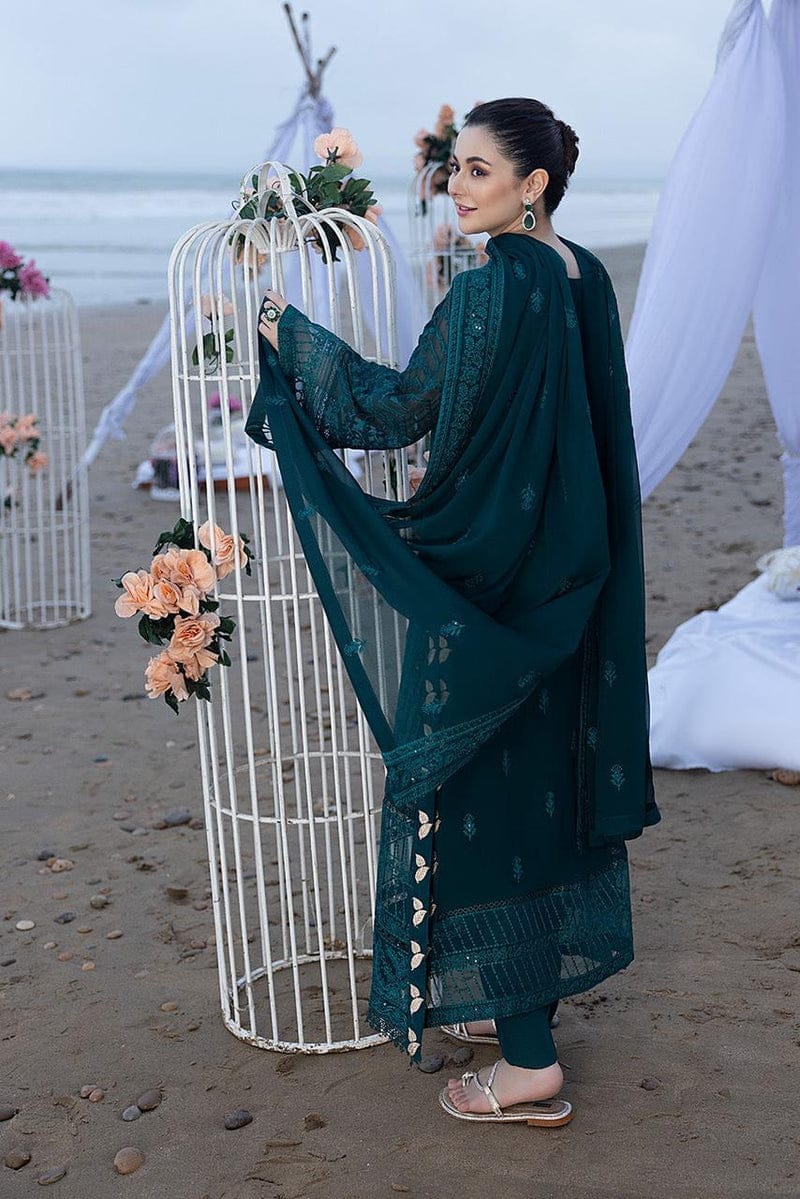 Azure Zink Chiffon Formal Collection Embroidery Dress Hand Work 3pc