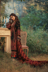 Maryam Hussain Black Rust Luxury Lawn Embroidery New Arrival Unstitched