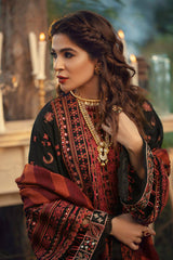 Maryam Hussain Black Rust Luxury Lawn Embroidery New Arrival Unstitched