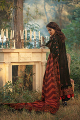 Maryam Hussain Black Rust Luxury Lawn Embroidery New Arrival Unstitched