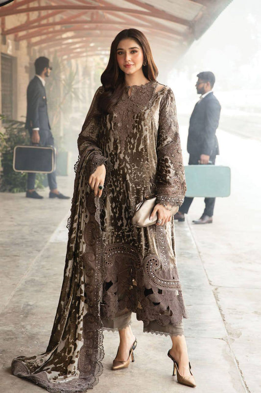 M.B Green Pure Lawn Print Embroidery 3pc Unstitched Dress