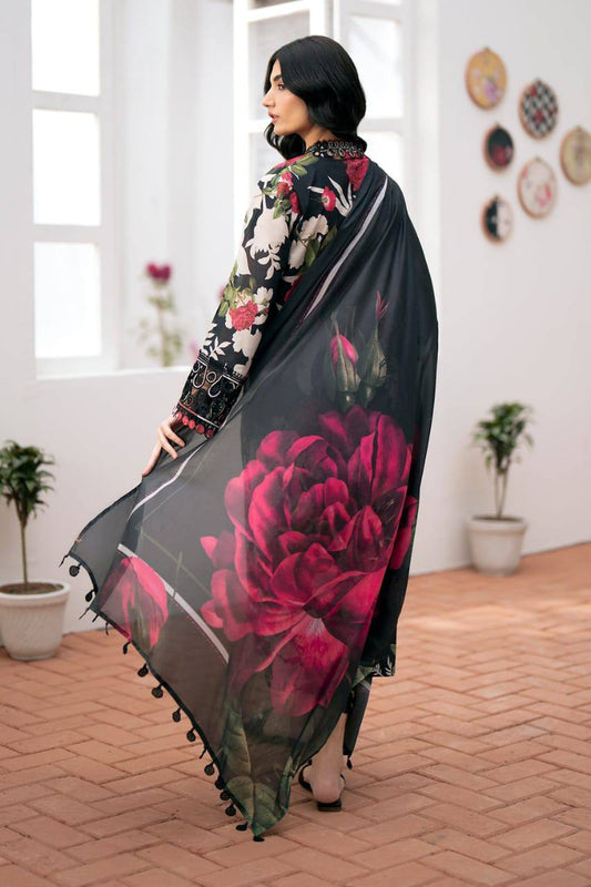 Baroque Black Pure Lawn New Arrival 3pc Unstitched Dress Summer Collection