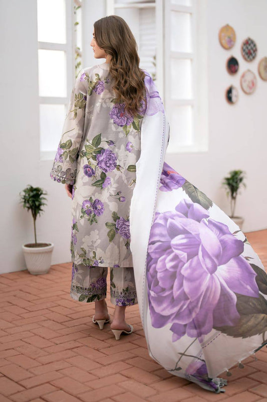 Baroque Purple Pure Lawn New Arrival 3pc Unstitched Dress Summer Collection