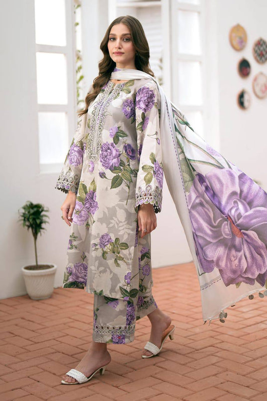 Baroque Purple Pure Lawn New Arrival 3pc Unstitched Dress Summer Collection