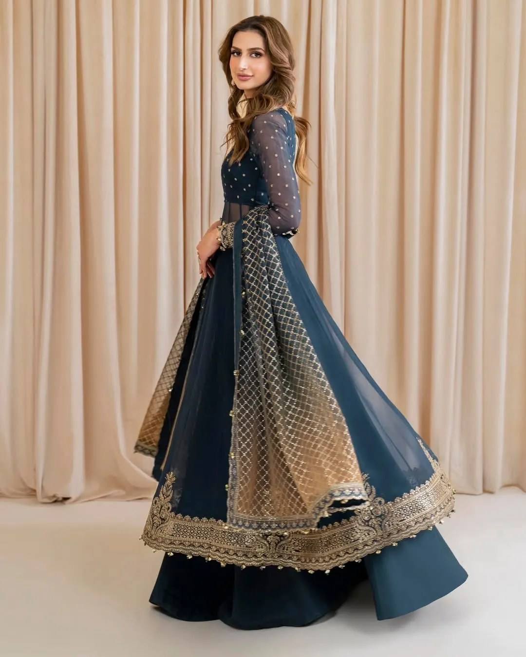 Jazmin Zinc Chiffon Maxi Formal Embroidery Collection 3pc Unstitched Dress