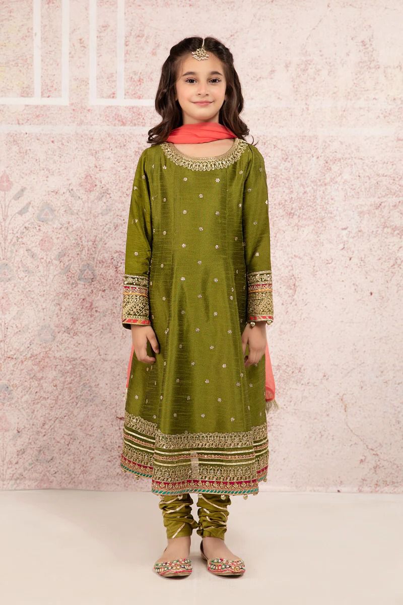 Kids Collection D003 Party Wear Dress organza Fabric Unstitched