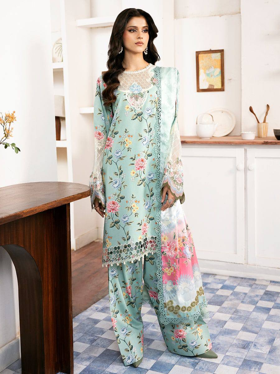 Bin Ilyas Green New Arrival lawn Summer Collection 3pc Unstitched Dress