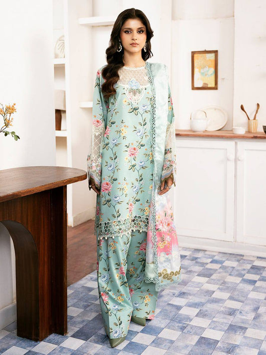 Bin Ilyas Green New Arrival lawn Summer Collection 3pc Unstitched Dress