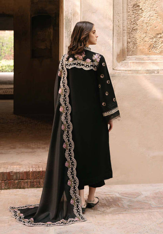 Zarqash Black Lawn Chikankari Embroidery Dress Unstitched