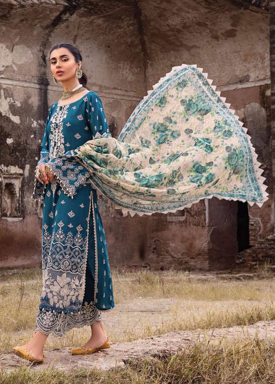 Zainab Chottani Zinc Lawn Chikankri Embroidery Unstitched Dress