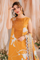 Asifa Nabeel Mustard Pure Lawn Printed Embroidery 3pc Unstitched Dress