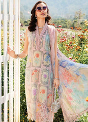 M.B Mprint Pink New Arrival Lawn Embroidery Unstitched Dress