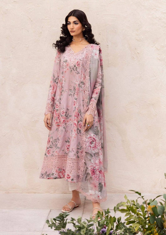 Iznik Pink Pure Lawn Chikankari Embroidery Dress 3pc Unstitched