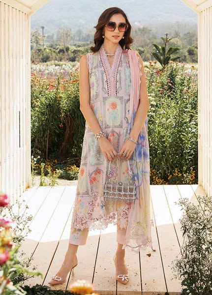 M.B Mprint Pink New Arrival Lawn Embroidery Unstitched Dress