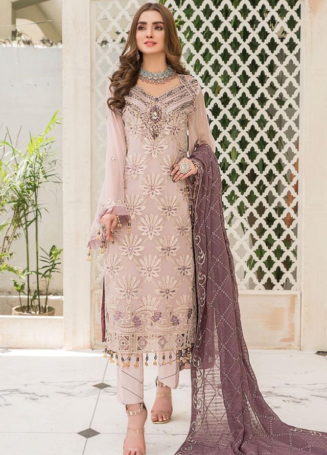 Maryam's Luxury Chiffon Embroidery Formal Collection 3pc Unstitched