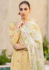 Iznik Lemon Pure Lawn Chikankari Embroidery Dress 3pc Unstitched