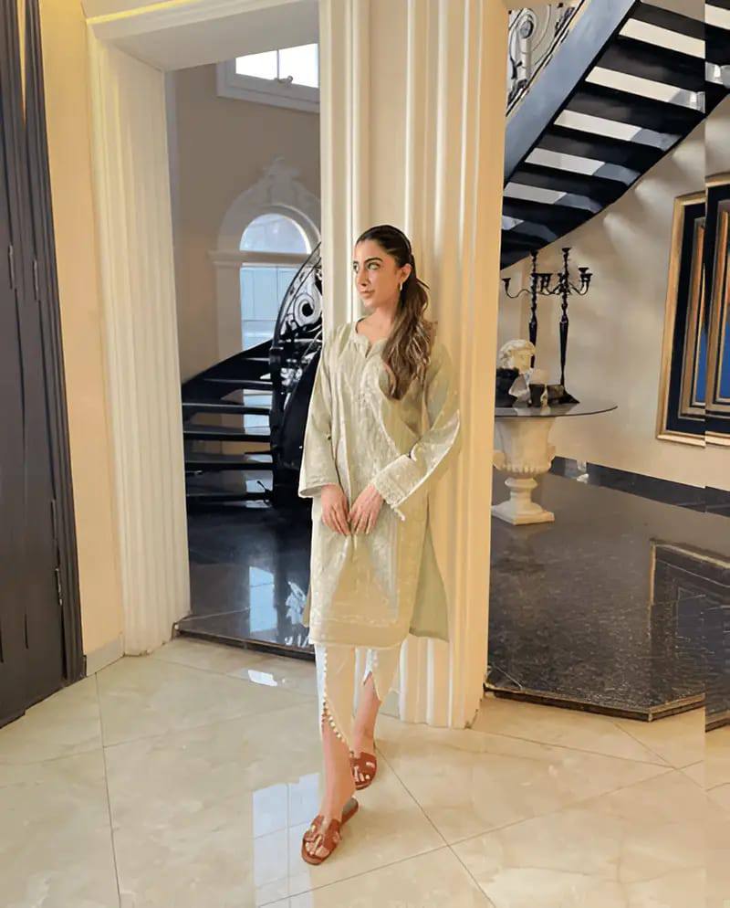 Faiza Saqlain Green Lawn Chikankari Embroidery Dress Unstitched