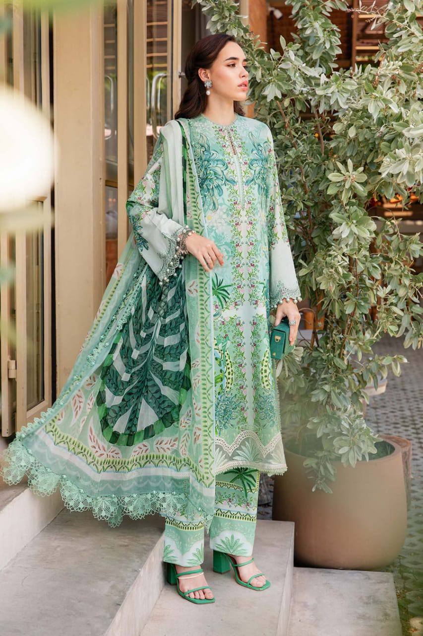 M.B Green Lawn Emb Summer Colletion 3pc Unstitched