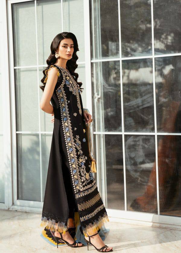 Bin Ilyas Luxury Lawn Embroidery Black New Arrival 3pc Unstitched