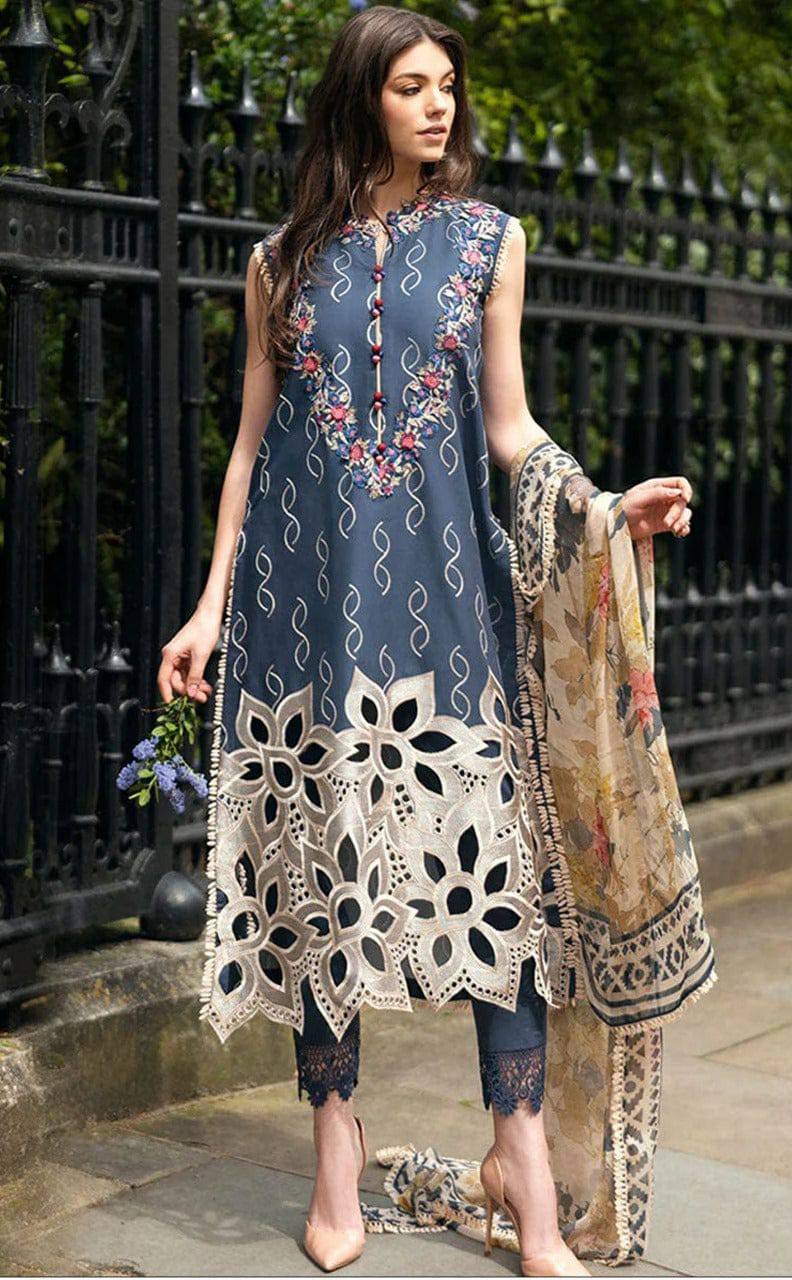 Mushq Gray Luxury Lawn Embroidery New Arrival 3pc Unstitched
