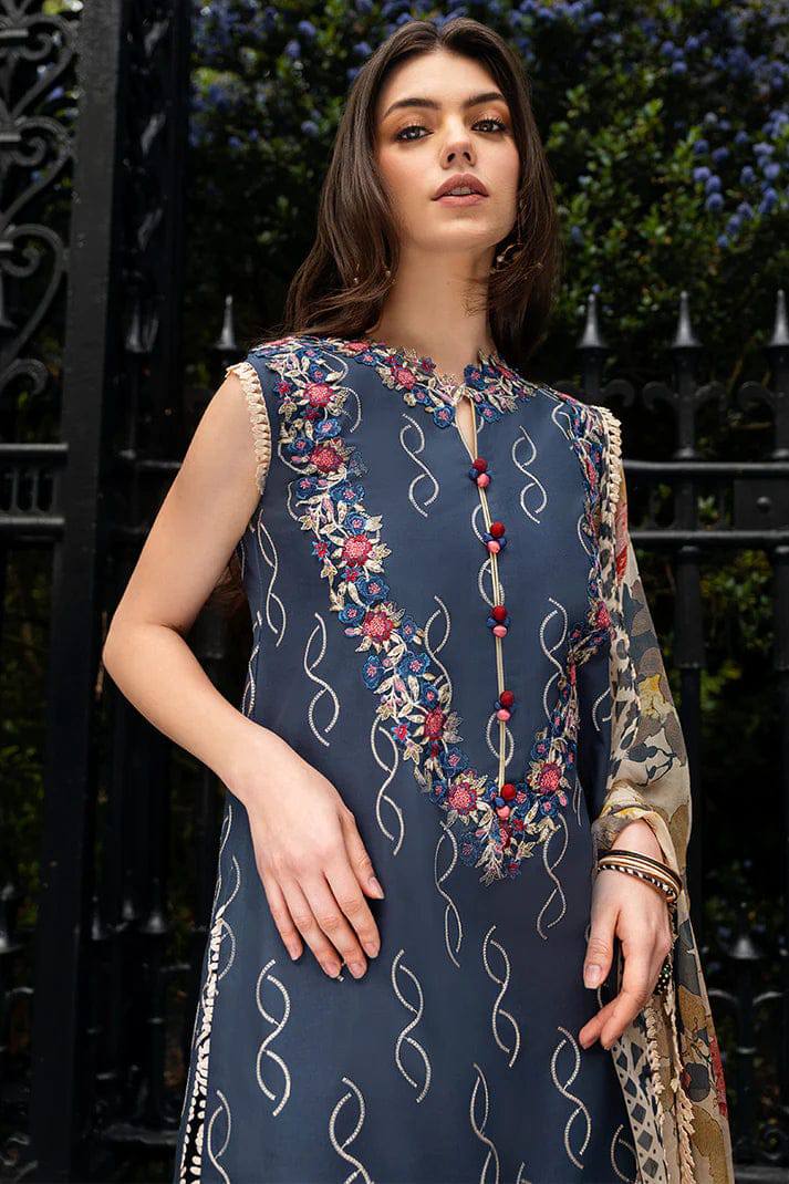 Mushq Gray Luxury Lawn Embroidery New Arrival 3pc Unstitched