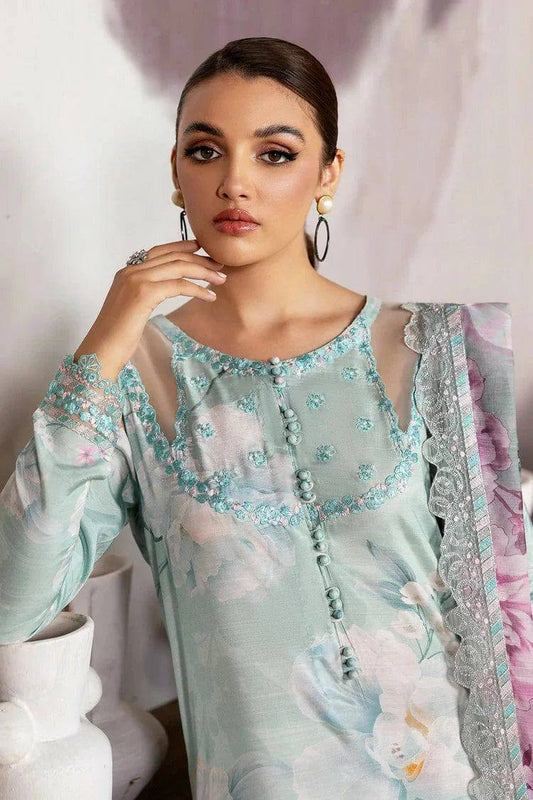 Ramsha Green Lawn Embroidery Printed 3pc Unstitched