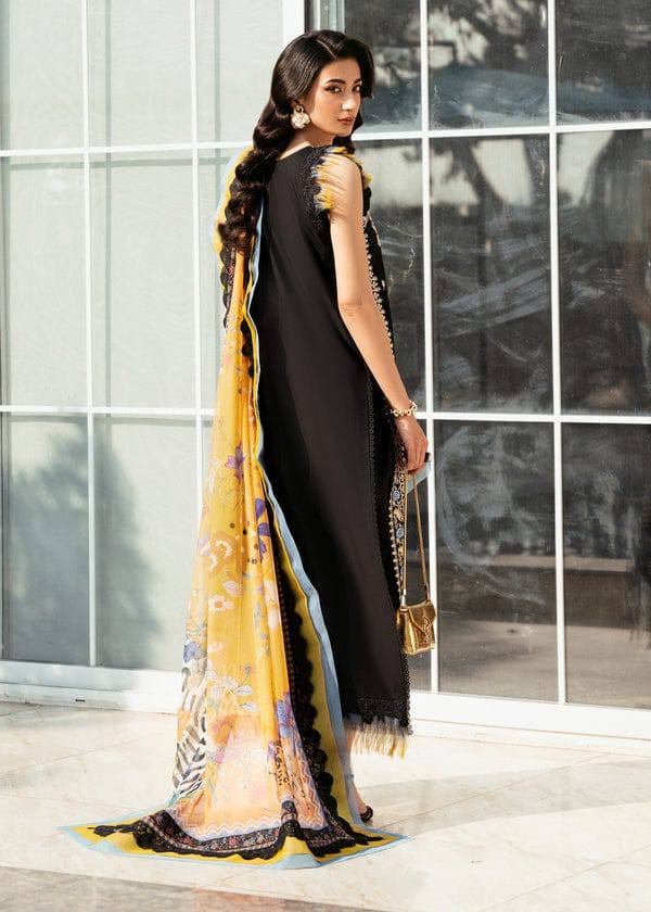 Bin Ilyas Luxury Lawn Embroidery Black New Arrival 3pc Unstitched