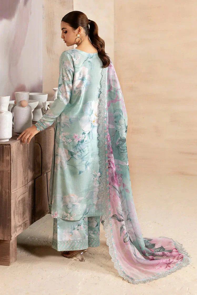 Ramsha Green Lawn Embroidery Printed 3pc Unstitched