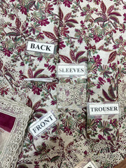 Izel lawn 3 piece chickenkari shirt unstiched