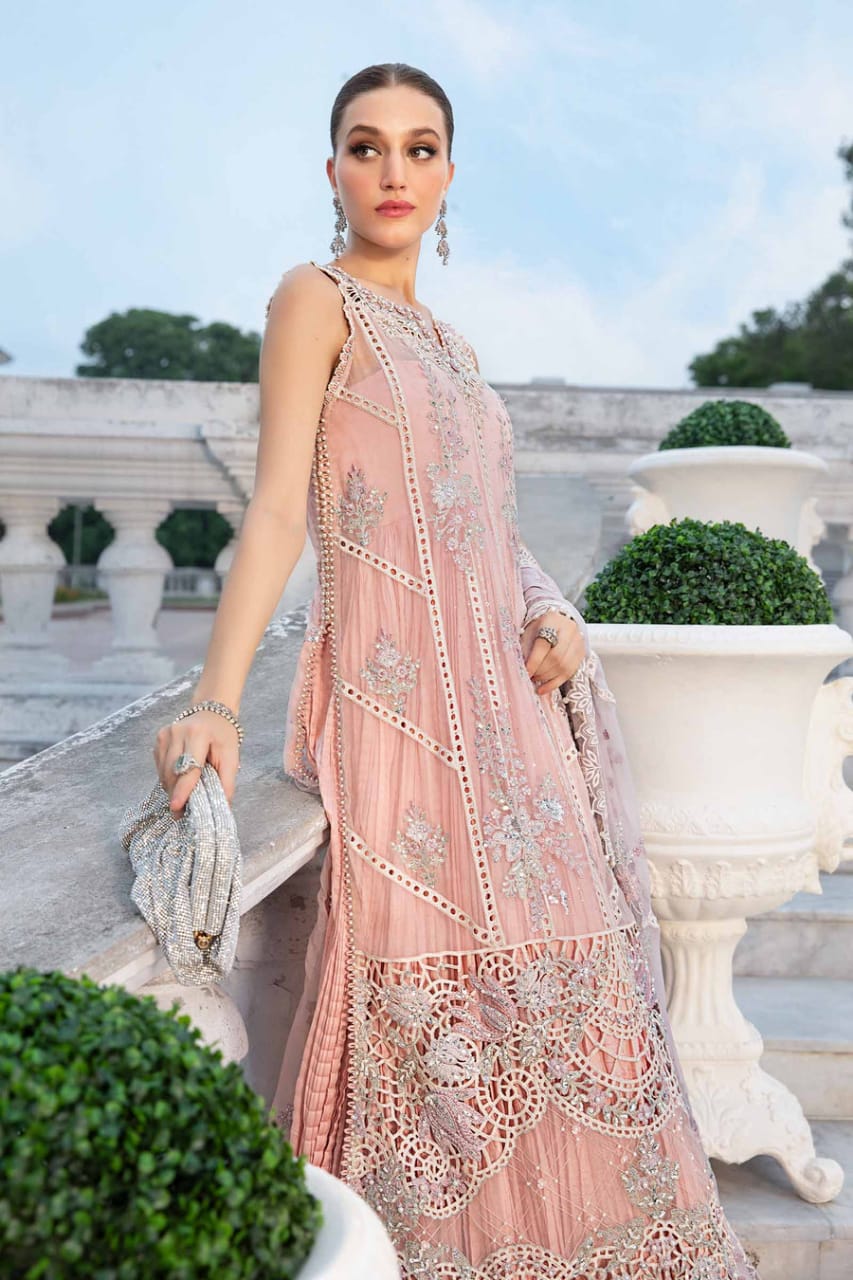 maria b pink dress MARIA B. MPRINTS READY TO WEAR MPT-2109-B The Zaibai