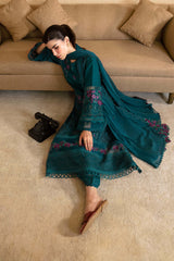 Azure Zinc Green Lawn Embroidery 3 Piece Unstitched