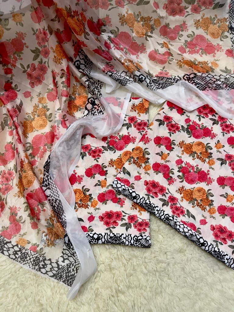 Floral Prints Swiss Lawn Digital 3pc