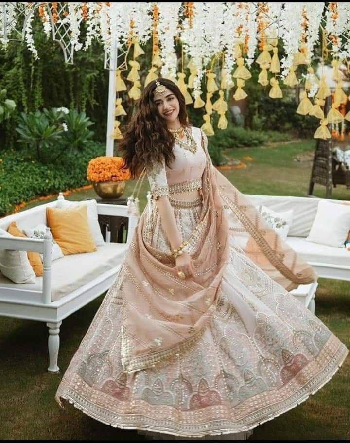 Qalamkar Skin Pink Wedding Collection Maxi Organza